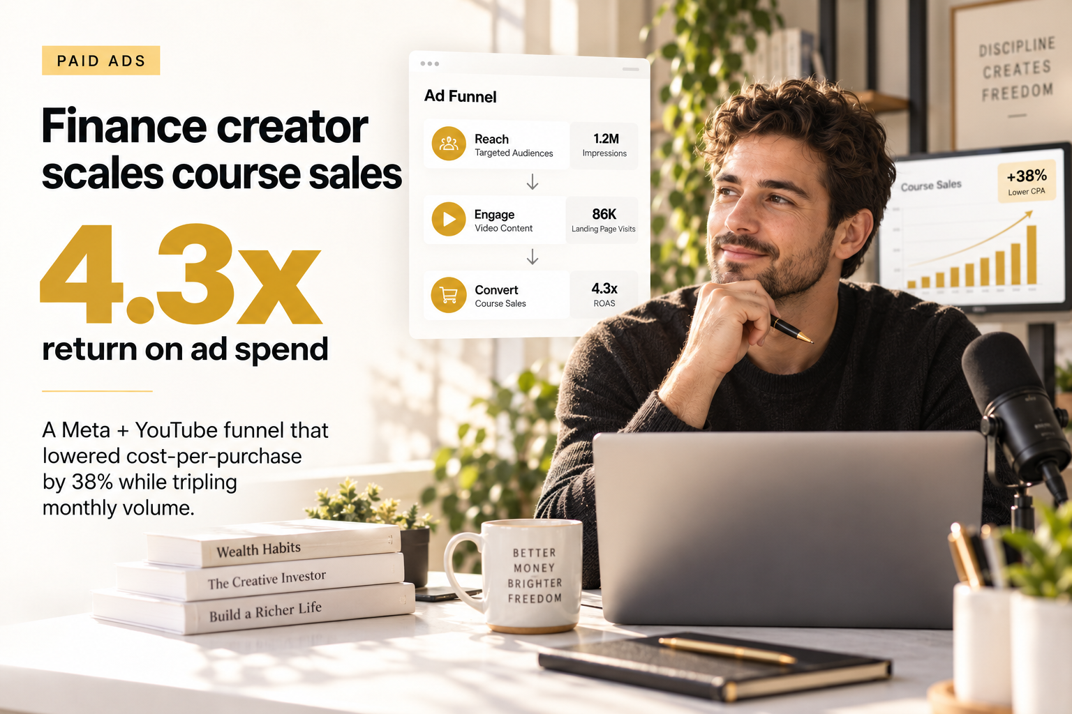 Finance creator scales course sales